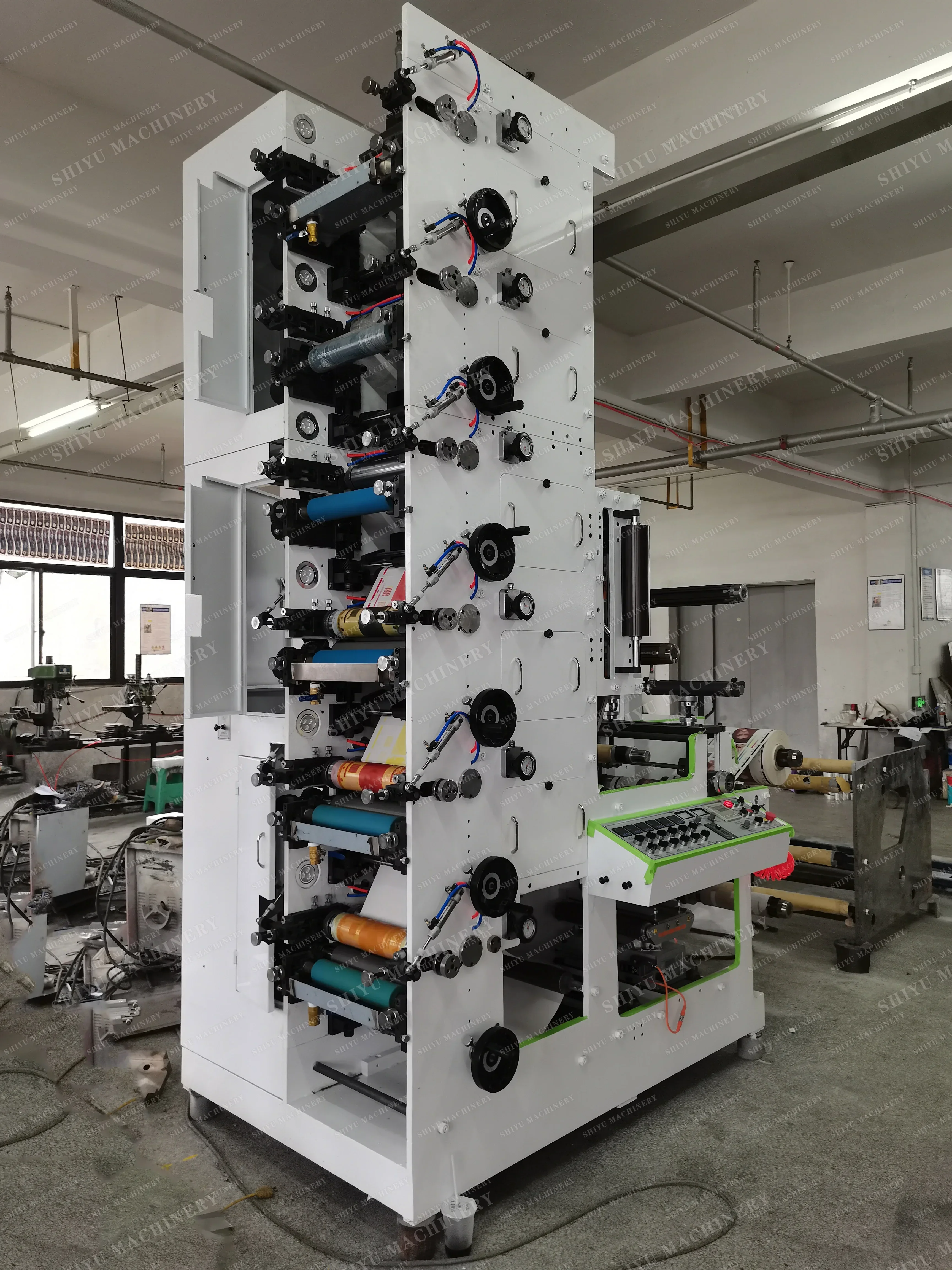 Customized HIGH Speed 5 6 Colour Aluminum Foil Label Flexo Printing Machine Flexographic Printing Plate Flexographic Printers