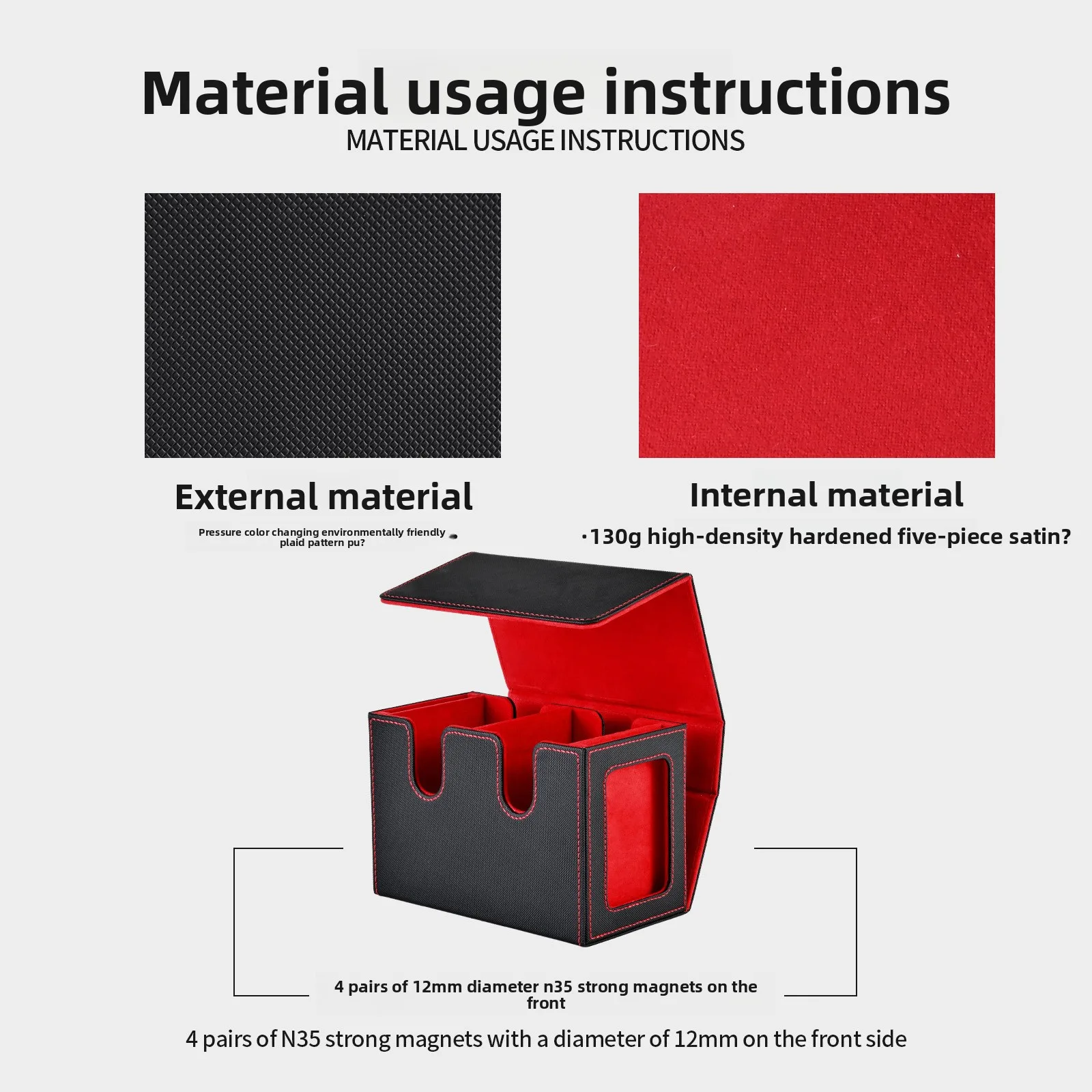 الإبداعية فصل نافذة مزدوجة بطاقة الألعاب صندوق مجلس لعبة جمع حامل بطاقة صندوق المغناطيسي بو الجلود بطاقة صندوق تخزين
