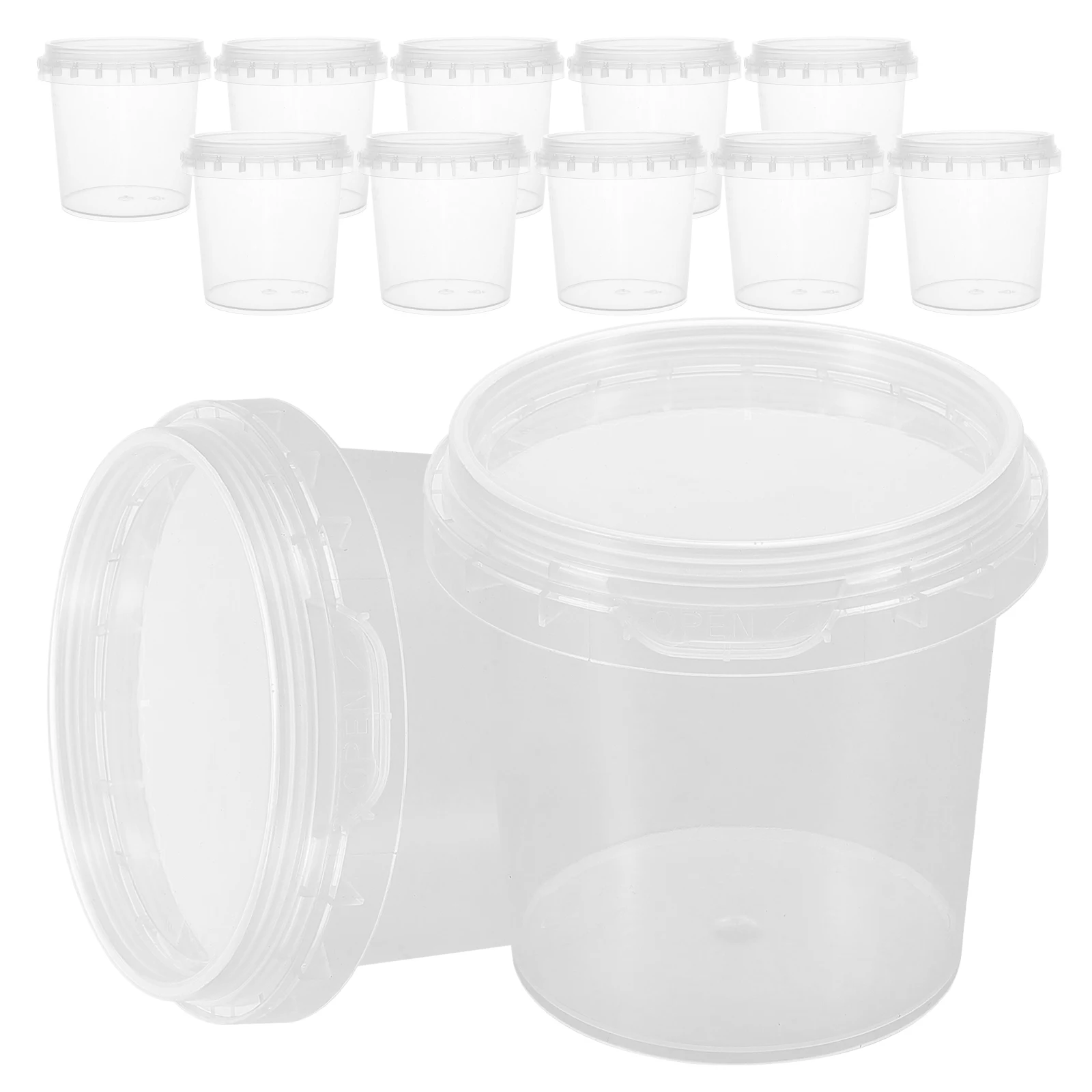 

20pcs Food Storage Containers Clear Plastic Buckets Freezer Safe Ice Cream Containers Airtight Round Kitchen Storage 150Ml Large