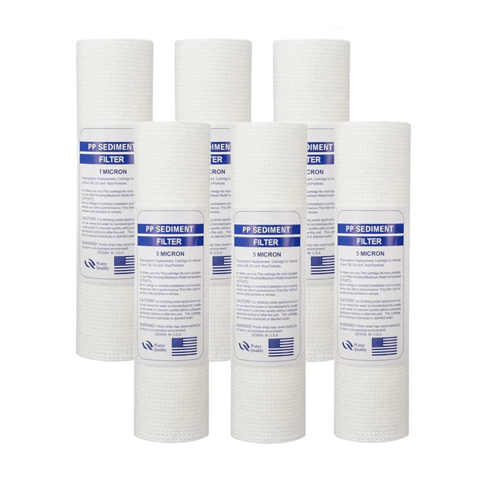 1 Micron 3 Pcs 10 Inch x 2.5 Inch 1 Micron Whole House Sediment Filter Cartridge PP Cotton Water Filter Replacement Compatible