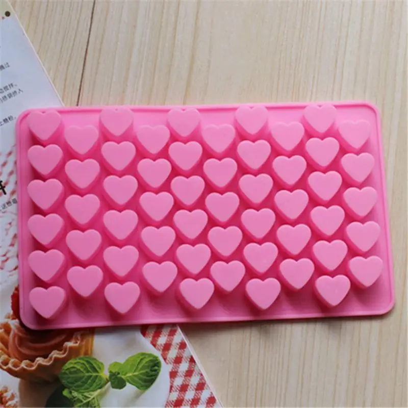 55 Grids Heart Silicone Cake Mold BPA Free Reusable Non-stick Tray for Chocolate Biscuit Soap DIY Baking view 6