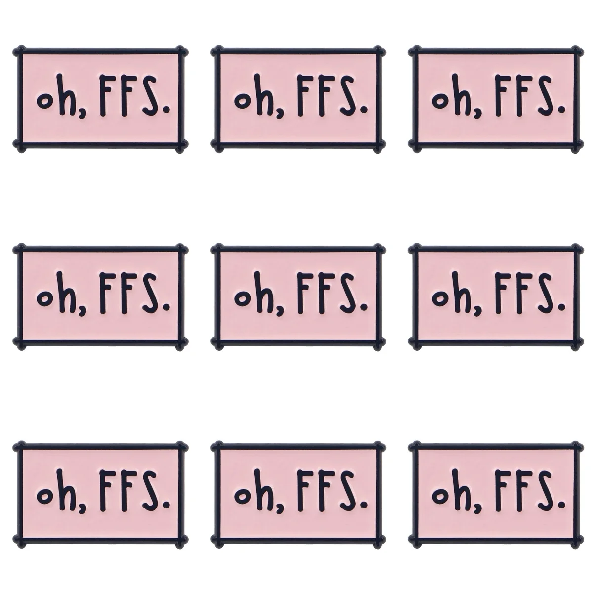 9 Stück „Oh, FFS“ Emaille Pin Lustige Buchstaben Brosche Set Damen Broschen Mode Revers Abzeichen Schmuck Freunde Geschenk