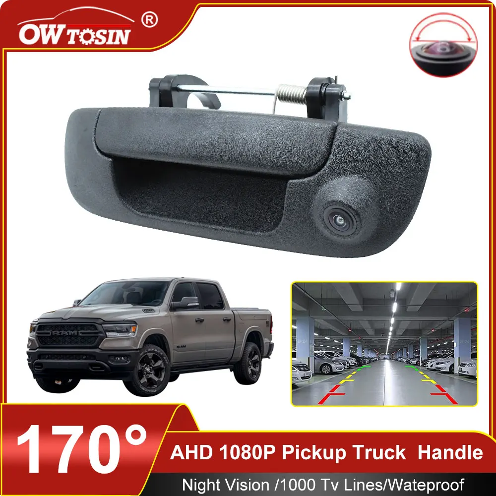 170° AHD 1920*1080P Pickup Trunk Handle Vehicle Car Camera For Dodge Ram 1500 2500 3500 2002-2008 Backup Car Reverse Camera