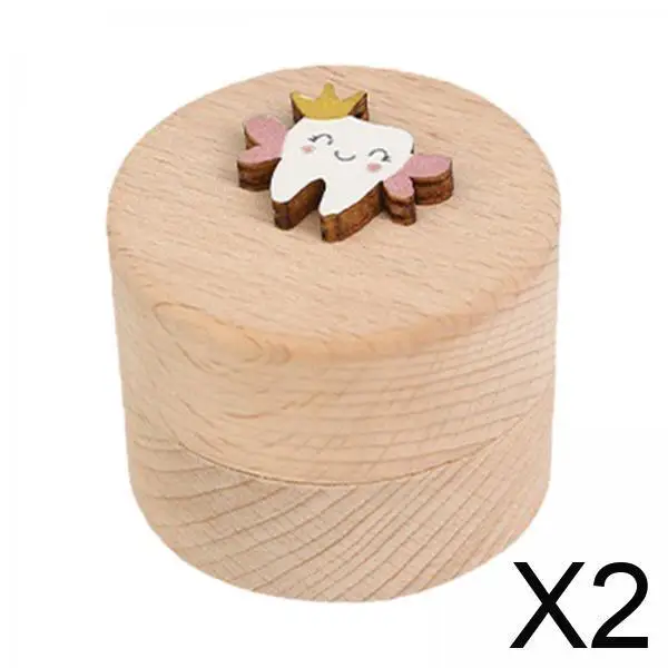 Baby Tooth Storage Organizer Wood Keepsake Box for Lost Teeth Fetal Hair Collection Children Gift