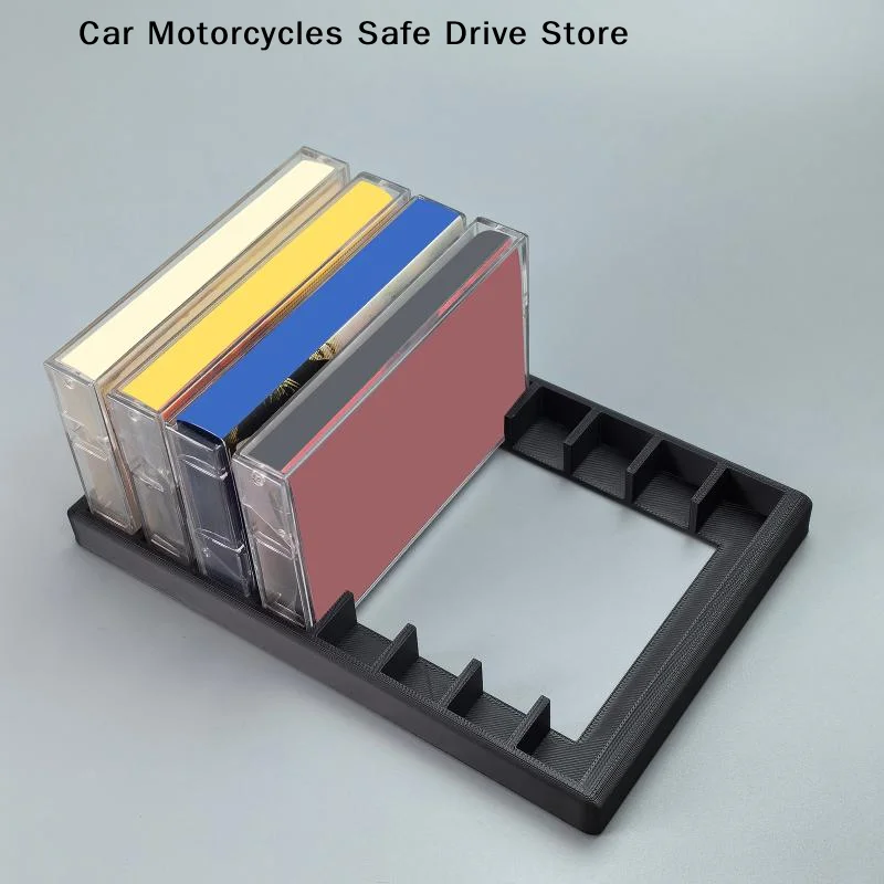 Estante de almacenamiento para cintas de cassette, soporte para cintas de audio, 8 ranuras en total, organizador de cintas de cassette para estudio y escritorio, 1 unidad