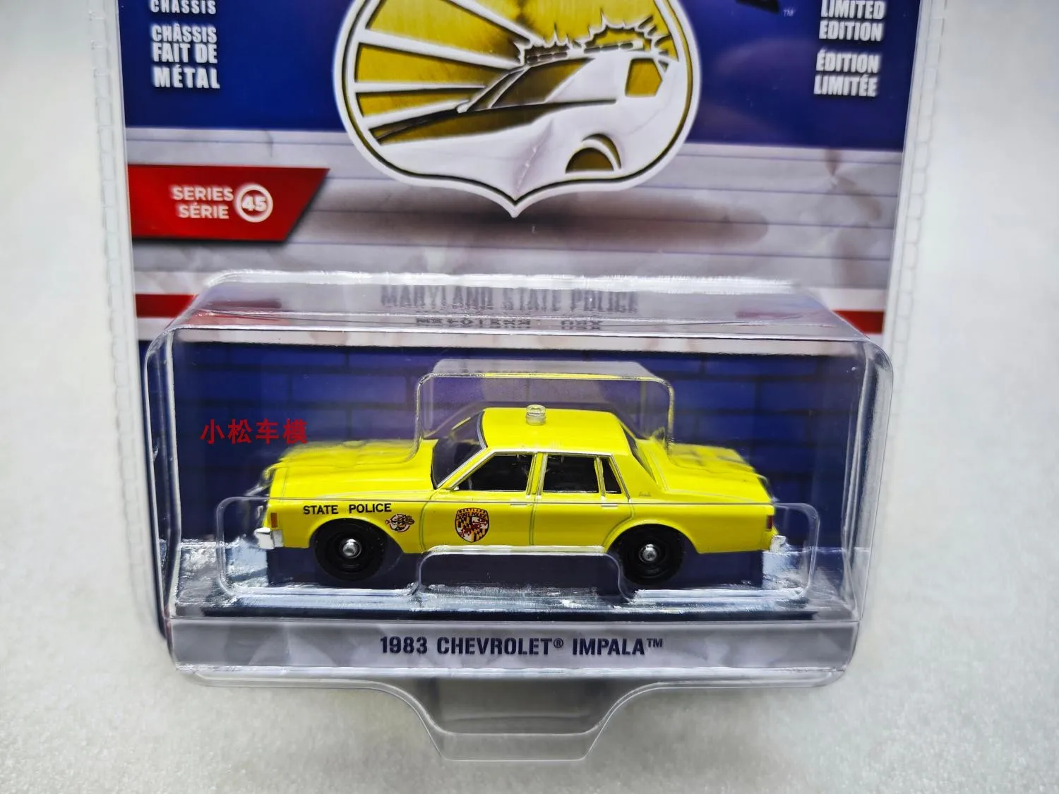 GreenLight 1:64 Heat Tracking Series 45 - 1983  Impala - Maryland State Police Car Diecast Alloy Car Model Collectible