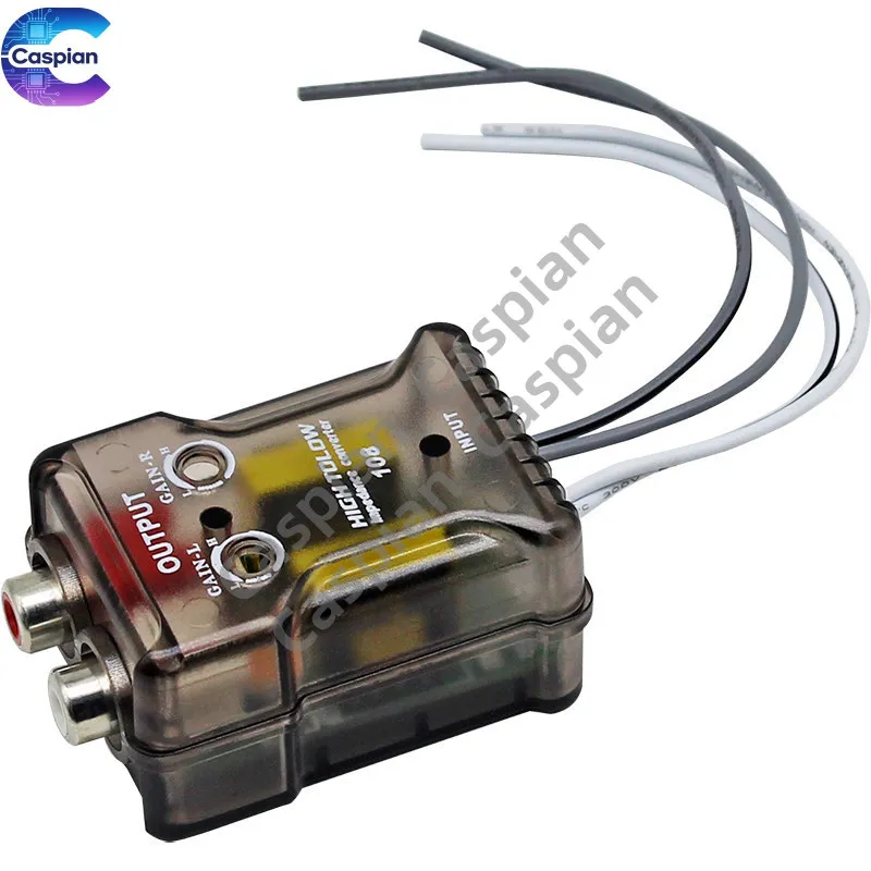 Car Audio Bass Amplifier Adjustable High to Low Converter Passive 2 Way Frequency