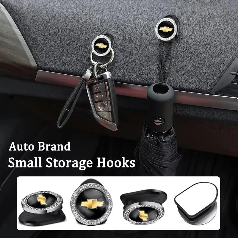 

2 шт., украшение из кристаллов, эмблема автомобиля, самоклеящиеся мини-крючки для хранения для Chevrolet Z71 Aveo Impala Lacetti Malibu Sail SS Cruze