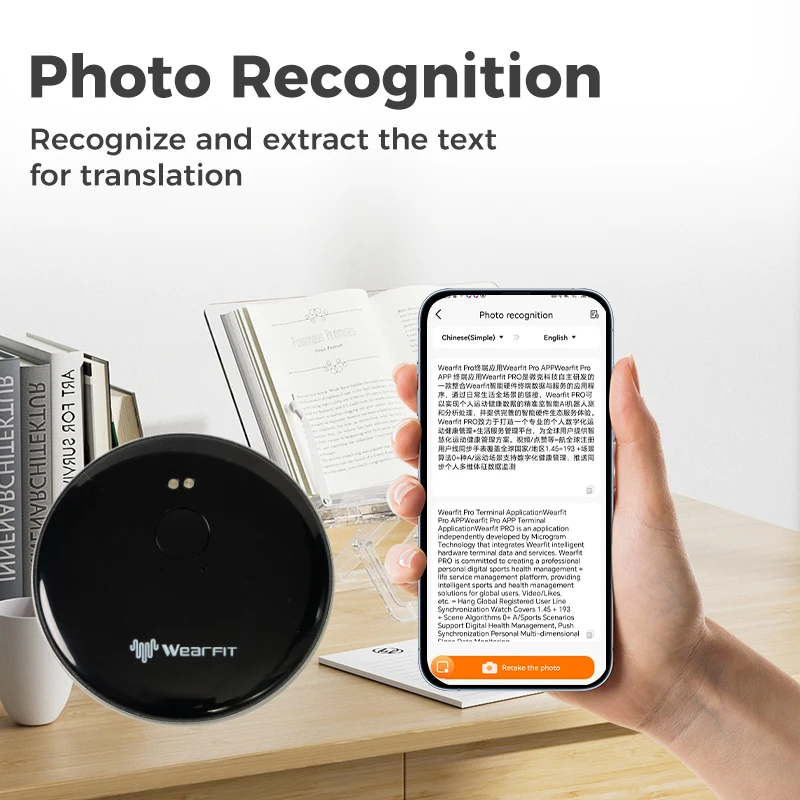 Smart AI Voice Photo Recording Translator Wireless Bluetooth Earphones Video Translation Multi 137 Languages Instant Translate