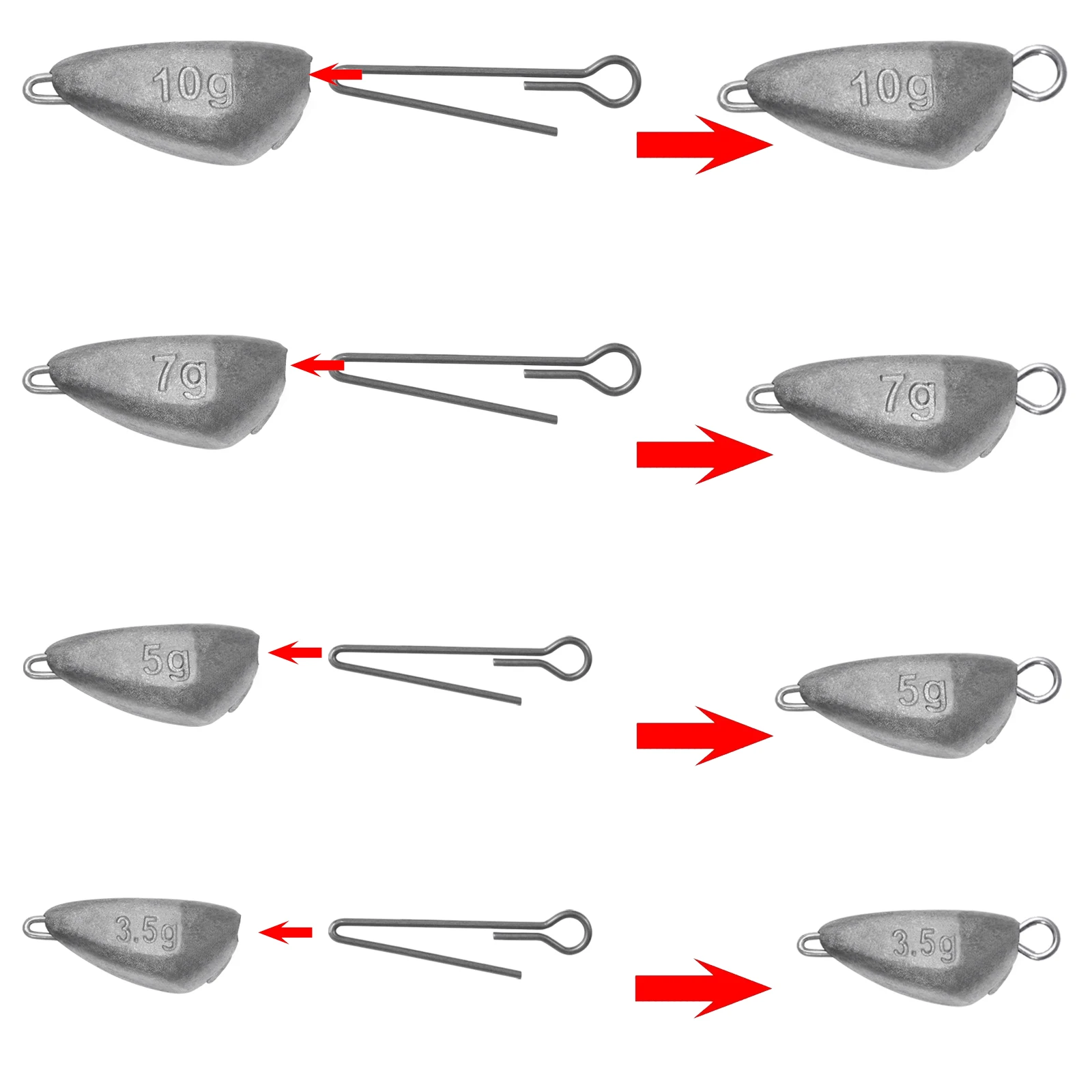 5pcs Jig Head Fishing Weight, Lead Sinker For Crank Hook, Fishing Tackle Accessories