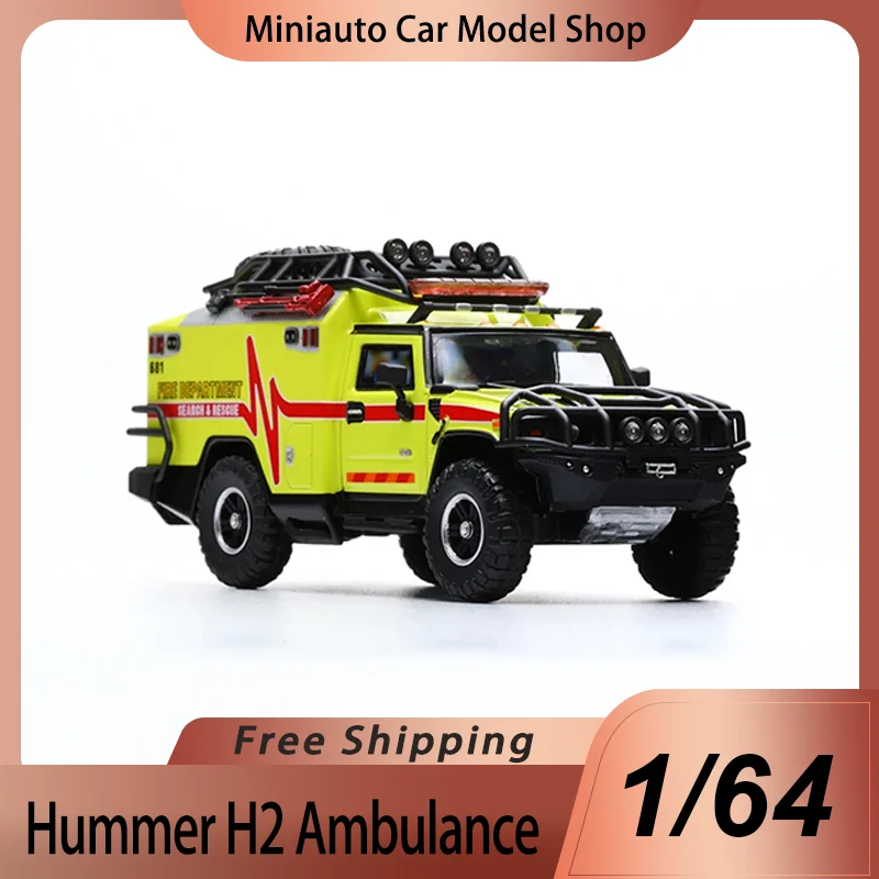 جديد في المخزون Mk المنمنمات 1:64 هامر H2 سيارة إسعاف سبيكة مصغرة دييكاست نموذج Apa Xpo 2025 اسئلة نموذج سيارة لعب الاطفال هدية