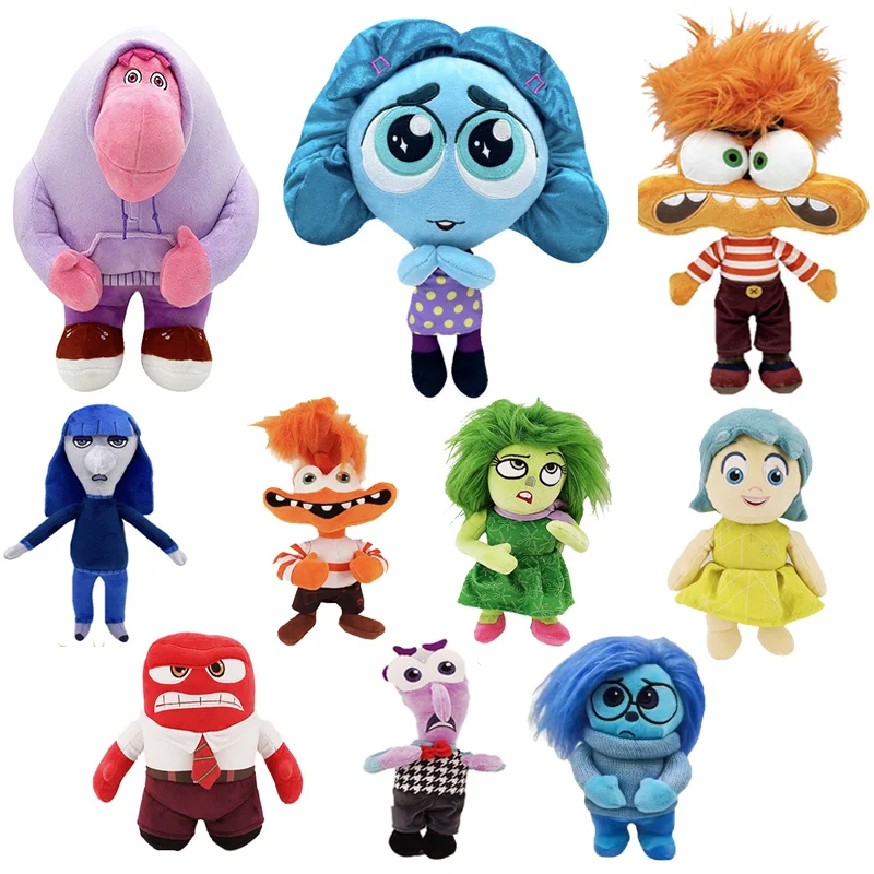 10PCS Inside Out Plush Dolls Inside Out 2 Plush Toy Cartoon Plushie Doll Soft Stuffed Anime Periphery Toys Kids Gift Peluche