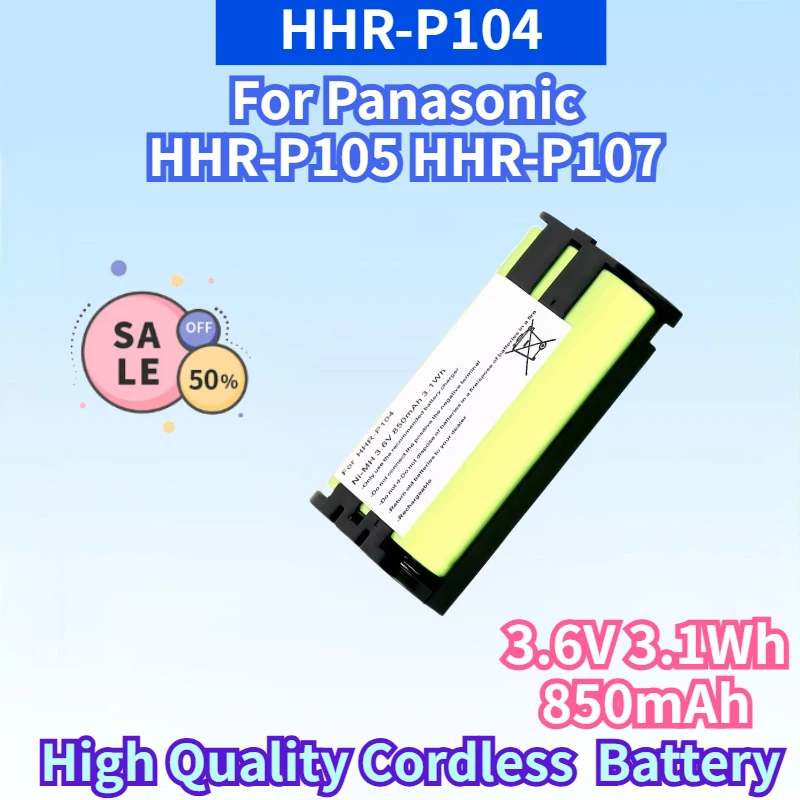 

Newest HHR-P104 3.6V 3.1Wh 850mAh Battery for Panasonic HHR-P105 HHR-P107 High Quality Rechargeable Cordless Telephone Battery