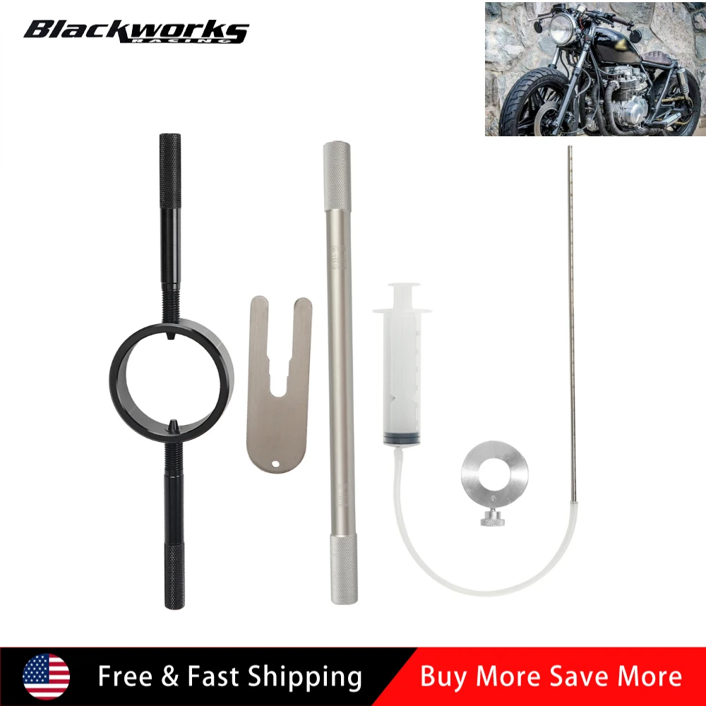 

Компрессор вилочной пружины и инструмент для прокачки стержня демпфера, набор инструментов для обслуживания вилки мотоцикла, инструмент для уровня масла вилки