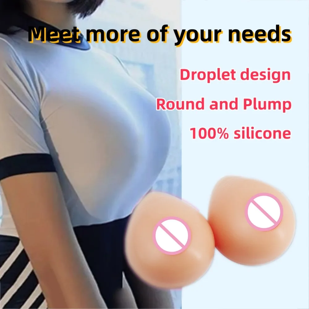 WANTES High Quality Silicone Breast Prosthesis for Realistic Chest Drop Shape for Cosplay Transgender Drag Queen and Shemale
