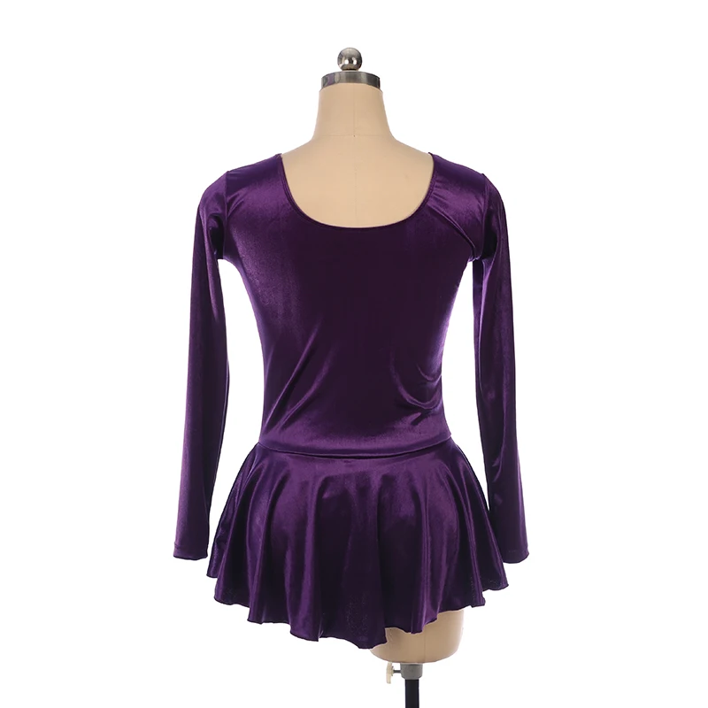 Figure Skating Costume Dress Ice Skating Skirt for Girl Women Kids Competition Velvet butterfly rhinestones 12 Colors