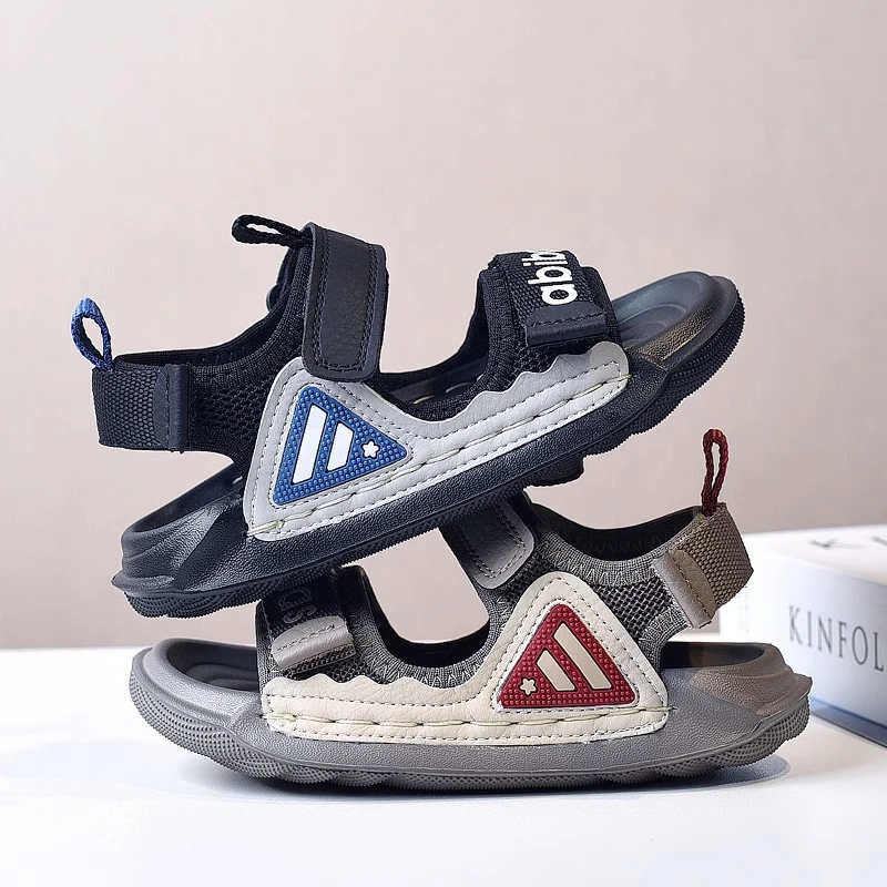 

Kids'Casual Shoes Sandals Printed PU Leather Printed Summer Shoes For Boys Anti-slip Soft Bottom Beige Purple Shoes Size 26-37