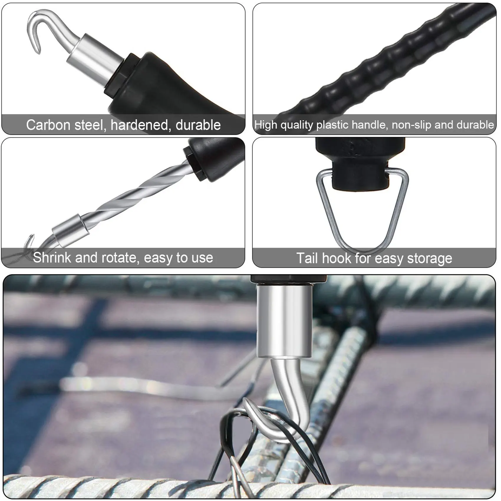 ABKJ-4 Pieces Automatic Rebar Tie Wire Twister, Rebar Tie Wire Twister Tool, Rebar Wire Twister Pull Tie Wire Twister