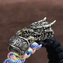 Dragon Head Brass Buckle EDC Outdoor DIY Woven Paracord Survival Bracelet Supplies Accessories Retro Umbrella Rope Lanyard Beads