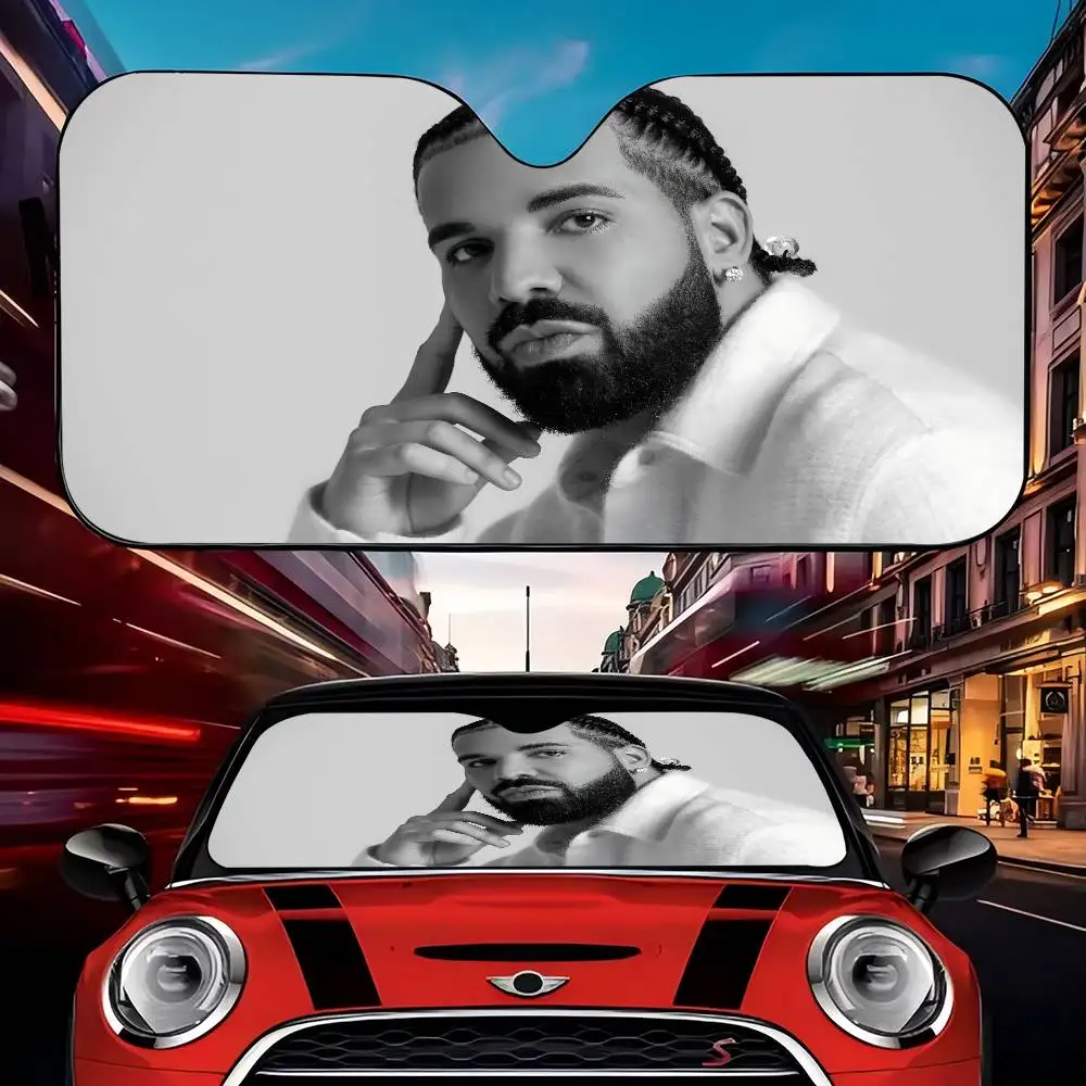 D-Drake Fans Party Background Windshield Cover Car Windshield Banner Car Window Shade Windshield Sunshade Western Car Decor