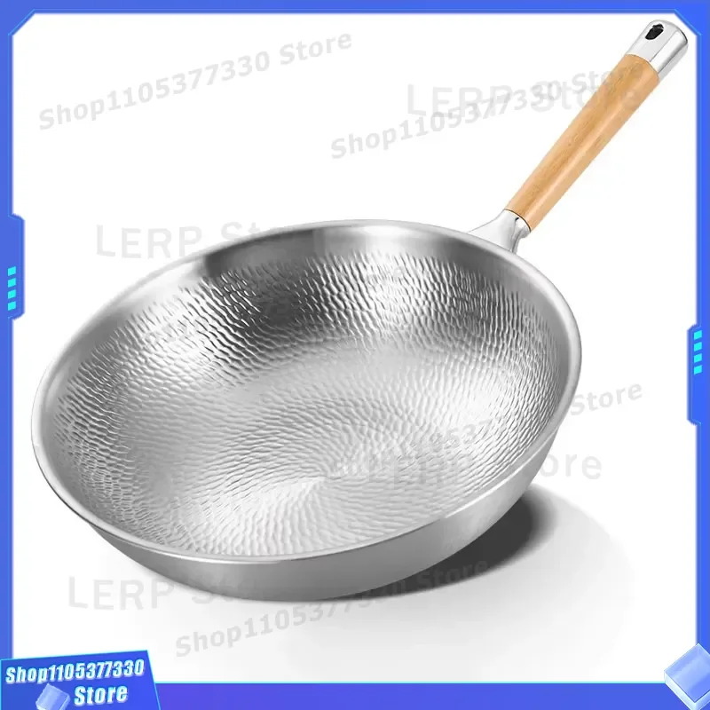 Nonstick Stainless Steel Frying Pan Set With Tempered Glass Lid Durable Cookware For Kitchen Cooking Healthy Oil Free Fryer