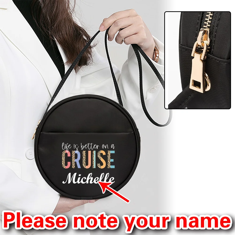 

Personalized Customized Round Messenger Bag High Quality Handbag Printed Pattern Shoulder Bag Clutch Bag