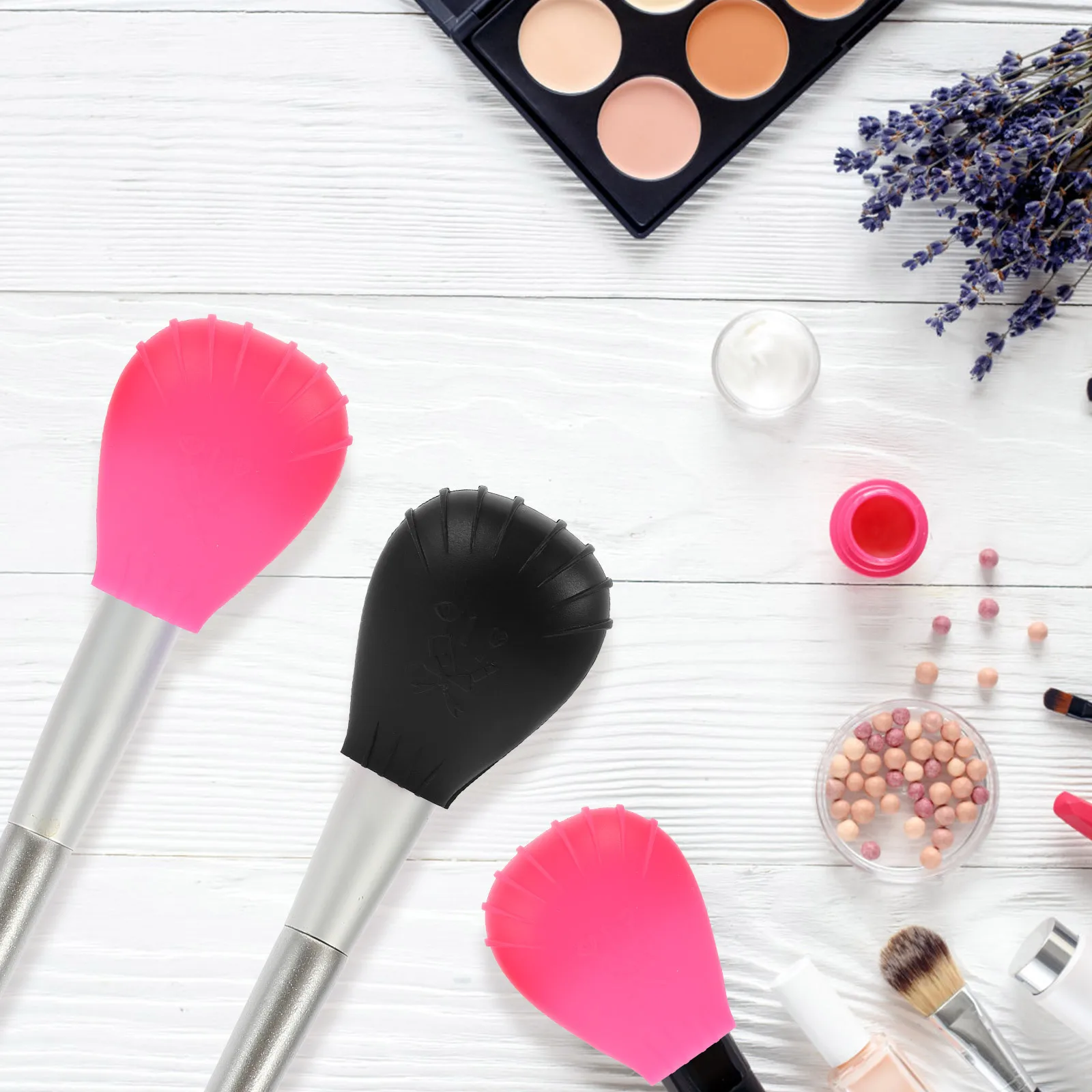 6 قطع من أغطية فرش المكياج من السيليكون، أكمام واقية قابلة لإعادة الاستخدام، أغطية تخزين فرشاة السفر، أغطية تخزين المكياج