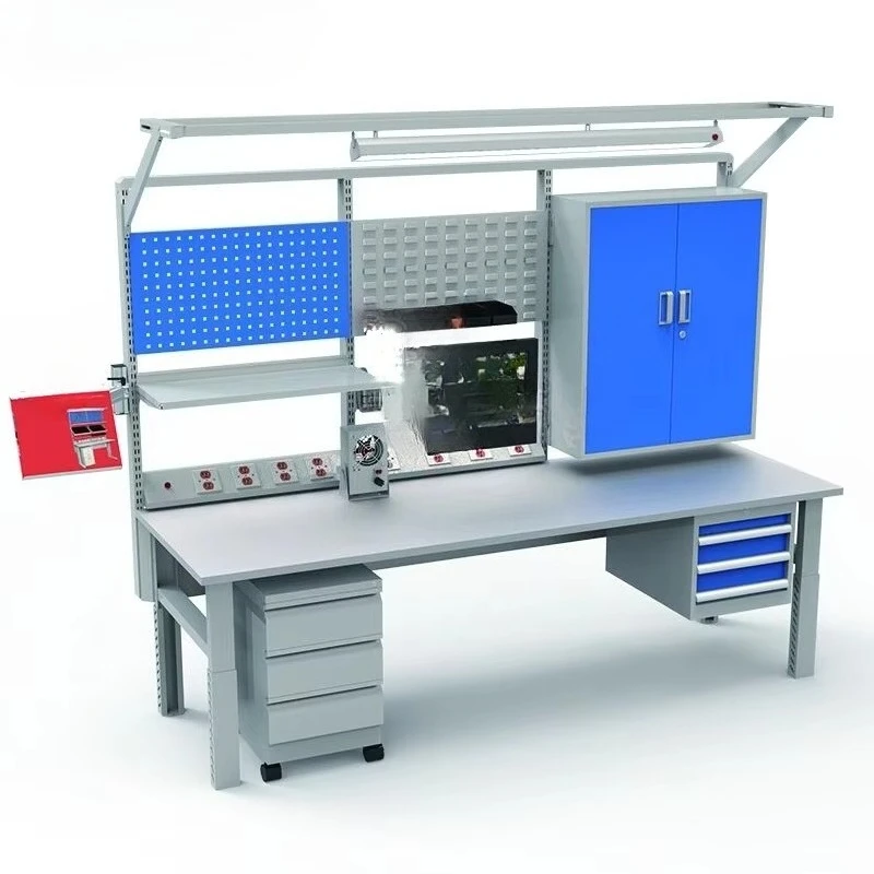 Heavy Duty Wooden Worktop Industrial Work Bench Steel Workbenches for Factory