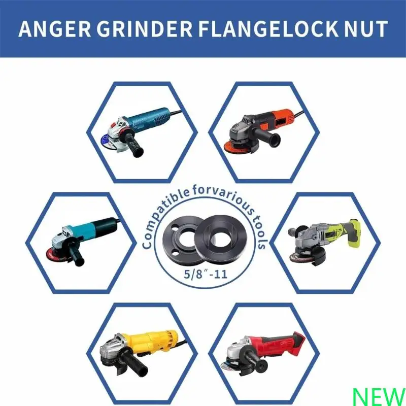

7PCS Angled Grinder Replacement Lock Nut 5/8-11 Flange Wrench Tool Repair