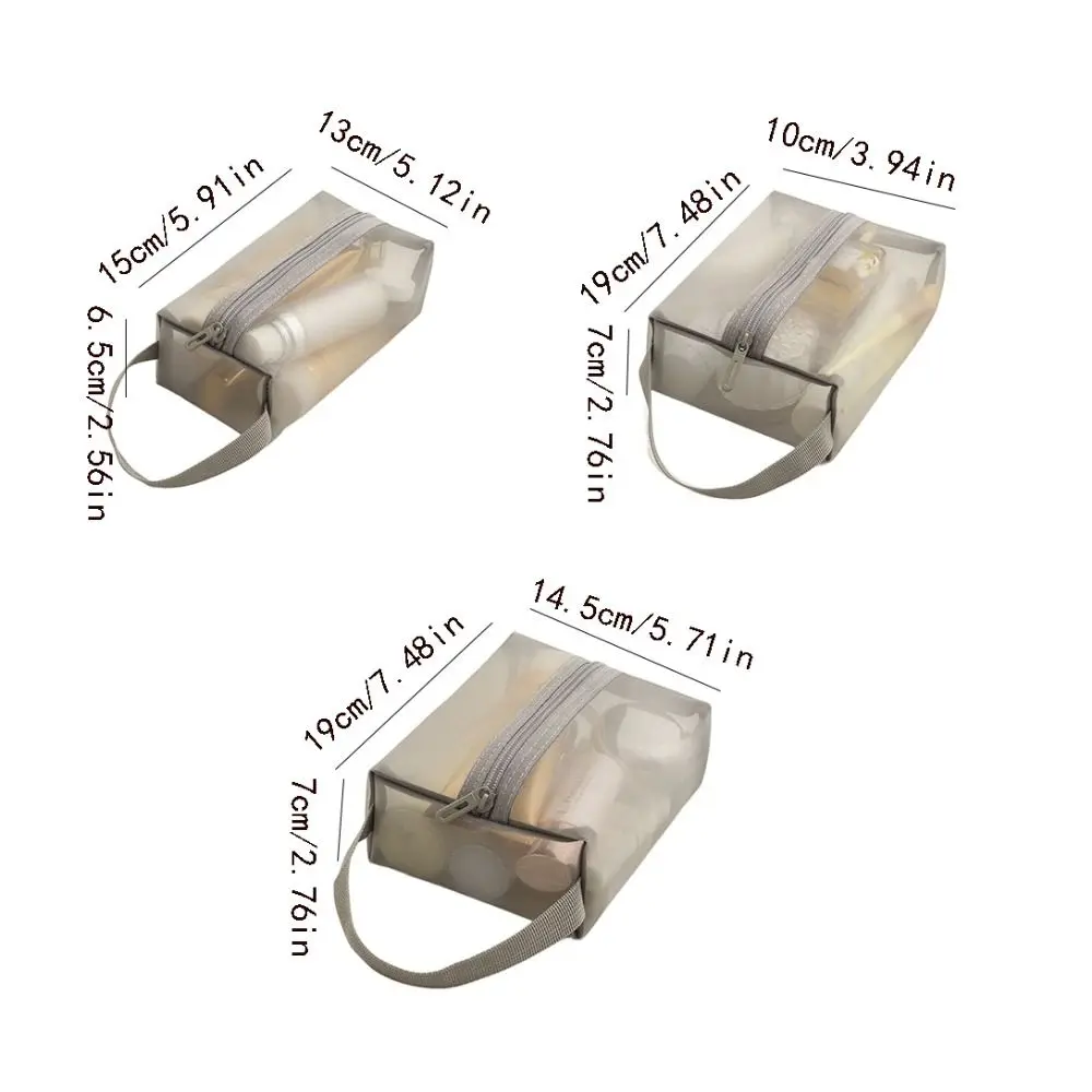 Portable Mesh Makeup Bag Lightweight Square Storage Toiletry Bag Zipper Large Capacity Transparent Cosmetic Bag