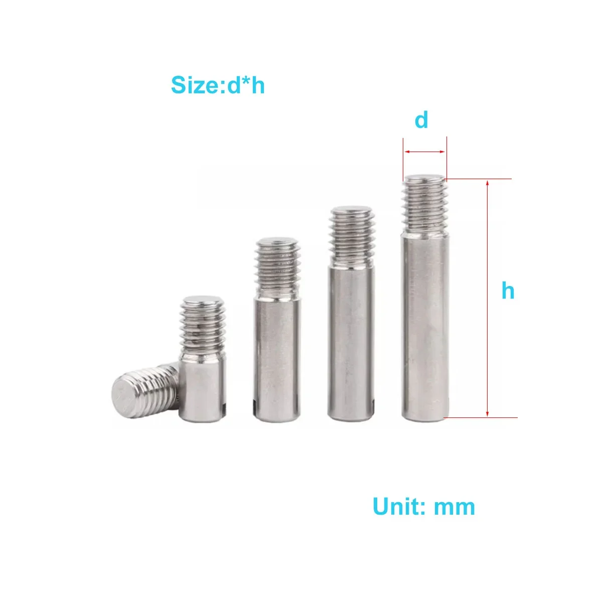 

304 Stainless Steel Slotted Cylindrical Pin With External Thread/ Gb878 Positioning Pin Shaft