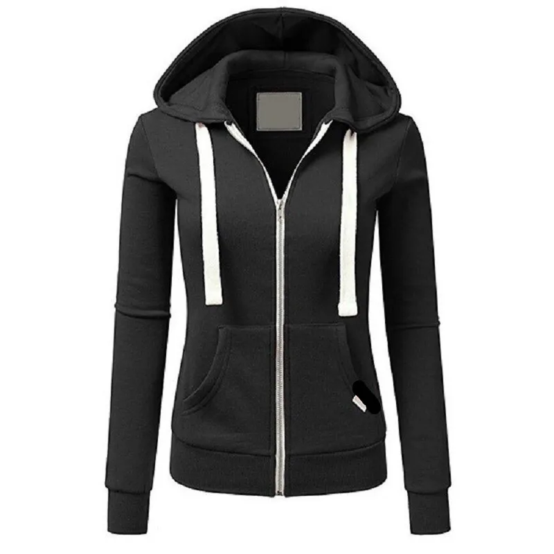 2023 New Zipper Hoodies Women Fashion Long Sleeve Hooded Sweatshirt Hot Sale Casual Autumn Winter Sportwear Solid Clothes