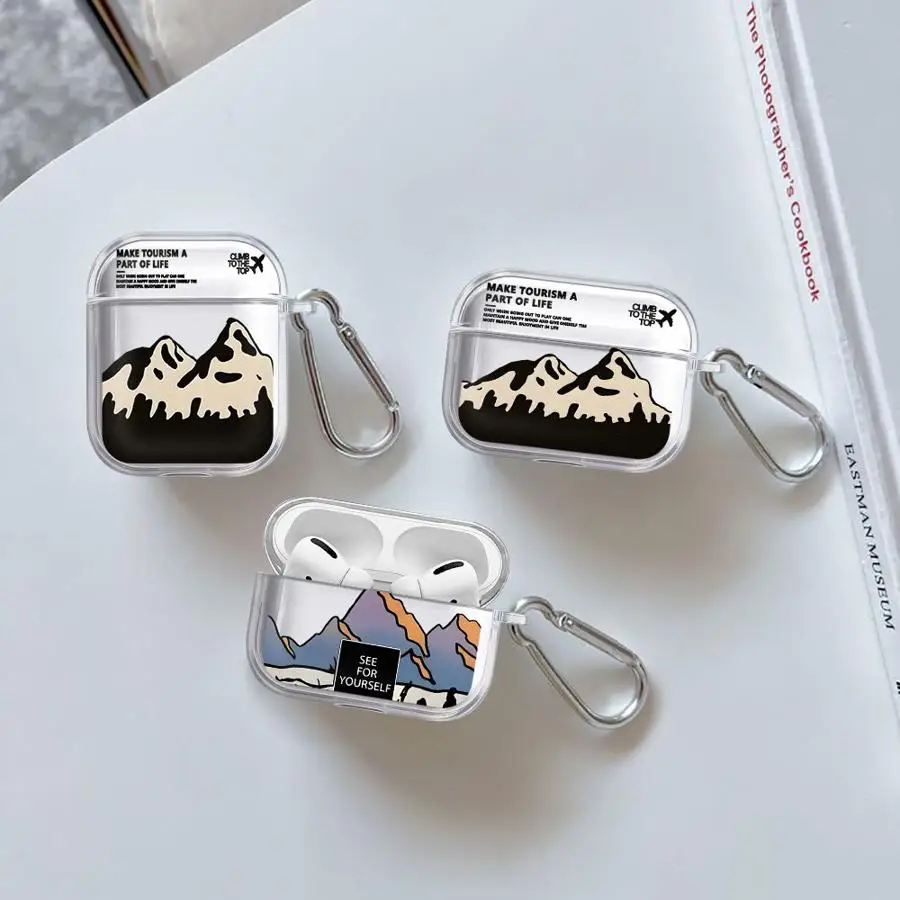 

Landscape Airplane Art Clear Earphone Cases Cover Case For Airpods 4 1 3 2 Pro3 Pro2 Pro