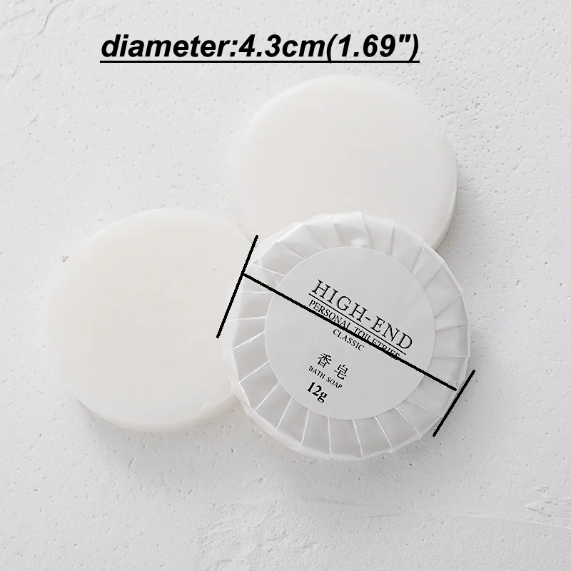 Free Shipping 12g(0.42ounce ) White Round Soap for Hotel Supplies Cleaning Body Wholesale