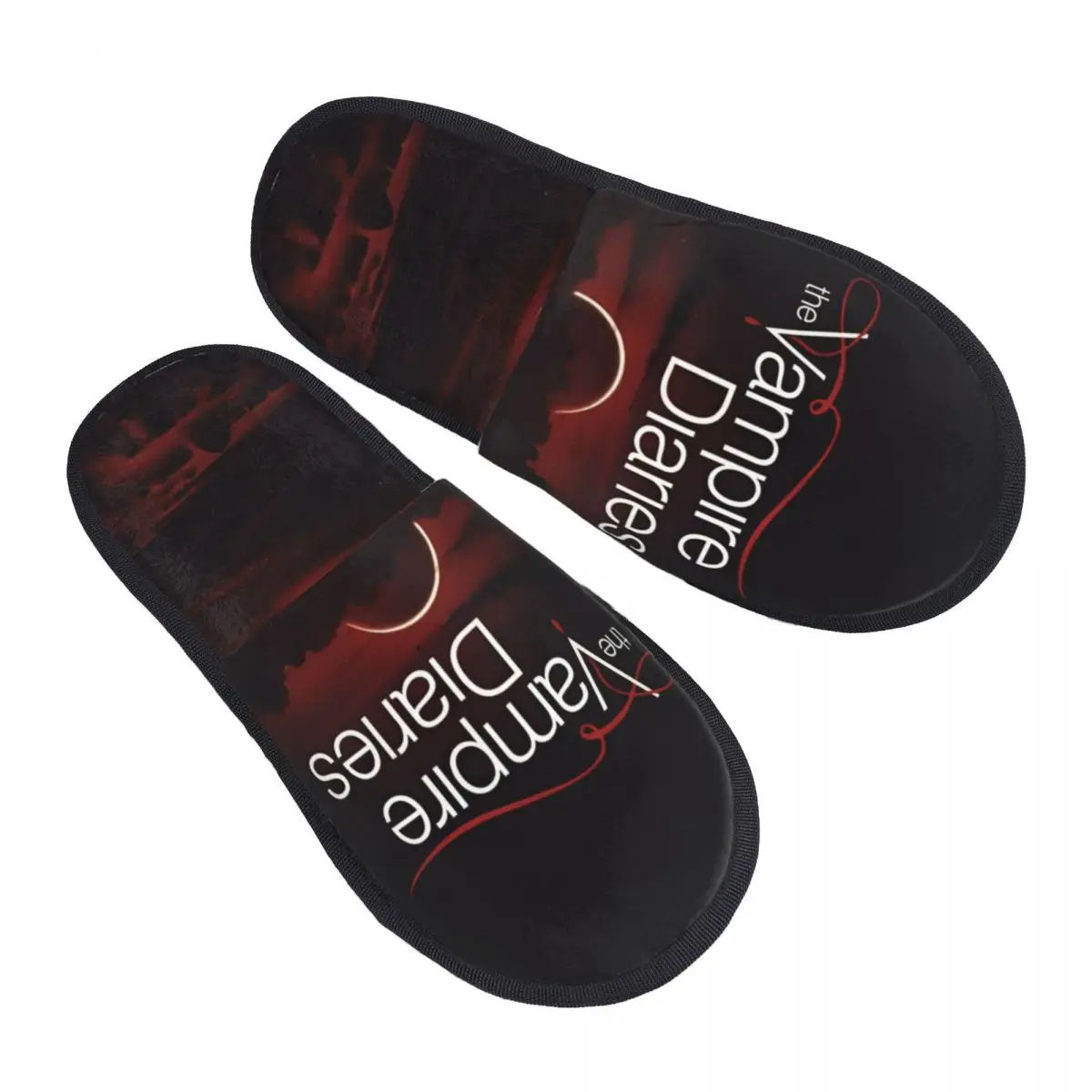 The Vampire Diaries Indoor Slippers with Memory Foam Slipper Gift for Women Men House Shoes with Anti-Skid Sole