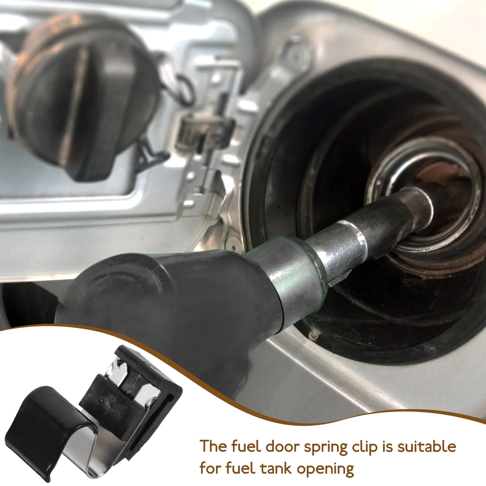 

Fuel Door Spring Clip Aluminum Alloy Plastic Replacement for Gas Tank Cover Secure Closure Car Accessories Car Repair