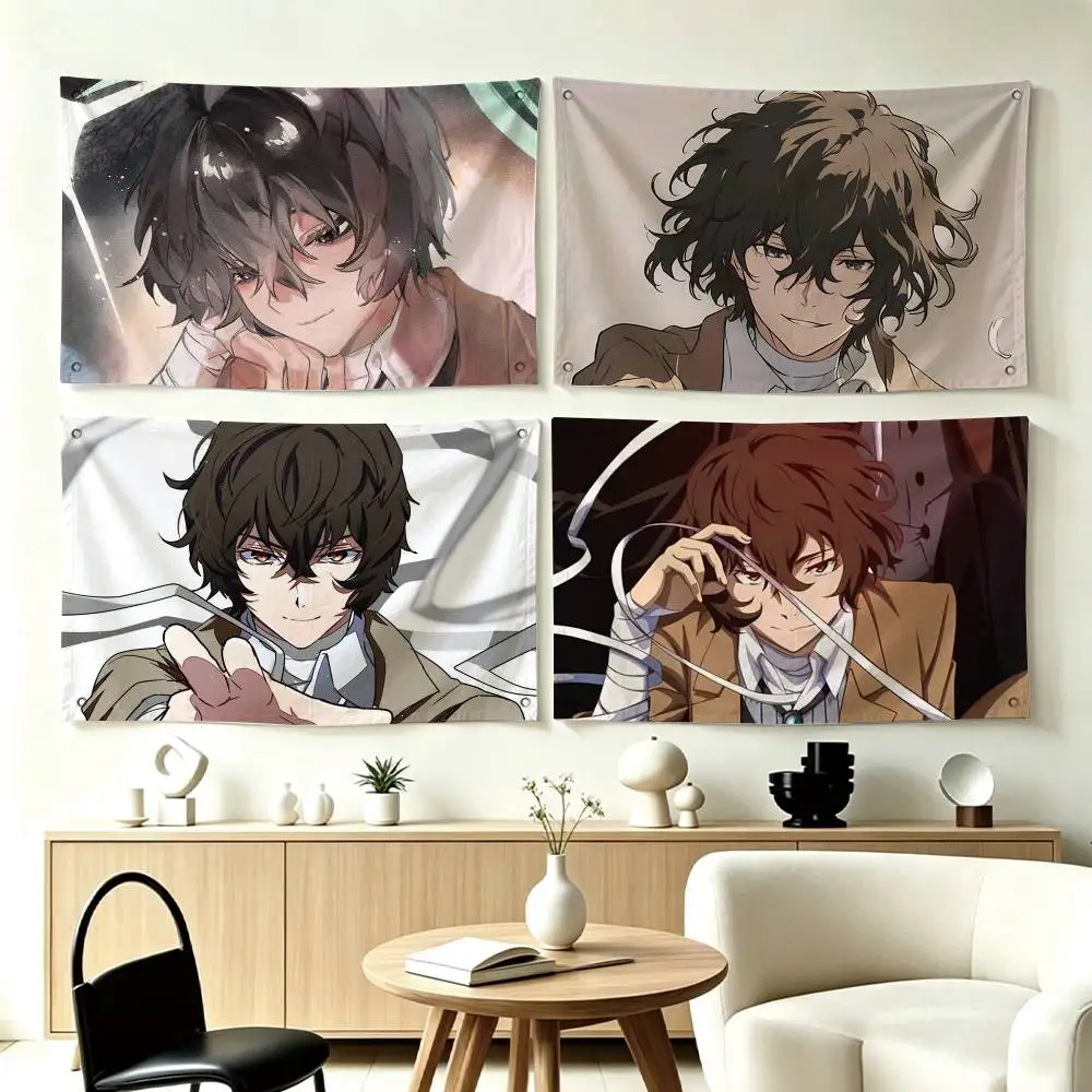 Bungo Stray Dogs dazai osamu Flags for Bedrooms Home Decor Items Outdoor Decors Garage Decoration Flaga