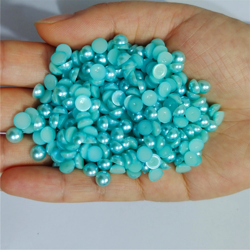 Multiple size all colours Half Round plastic pearl Non Hotfix Flat Back Nail Art Rhinestones Jewelry Making