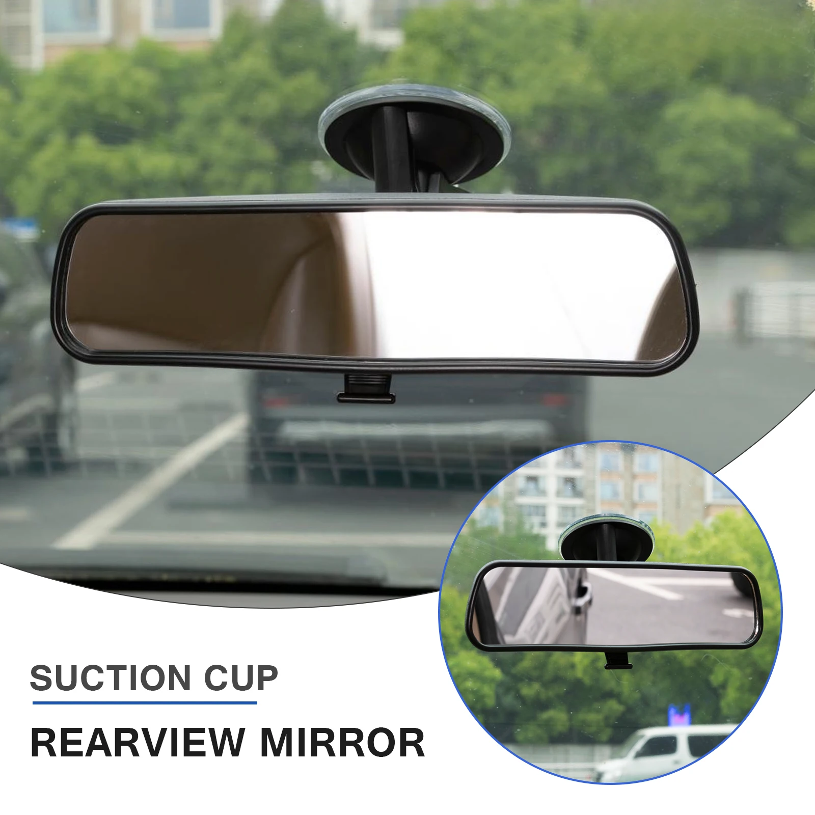 Large 21x5cm Interior Rear View Mirror Suction Cup Mirrors Back Seat Baby Rearview Car 360 Rotation Blind Spot Wide Angle Travel