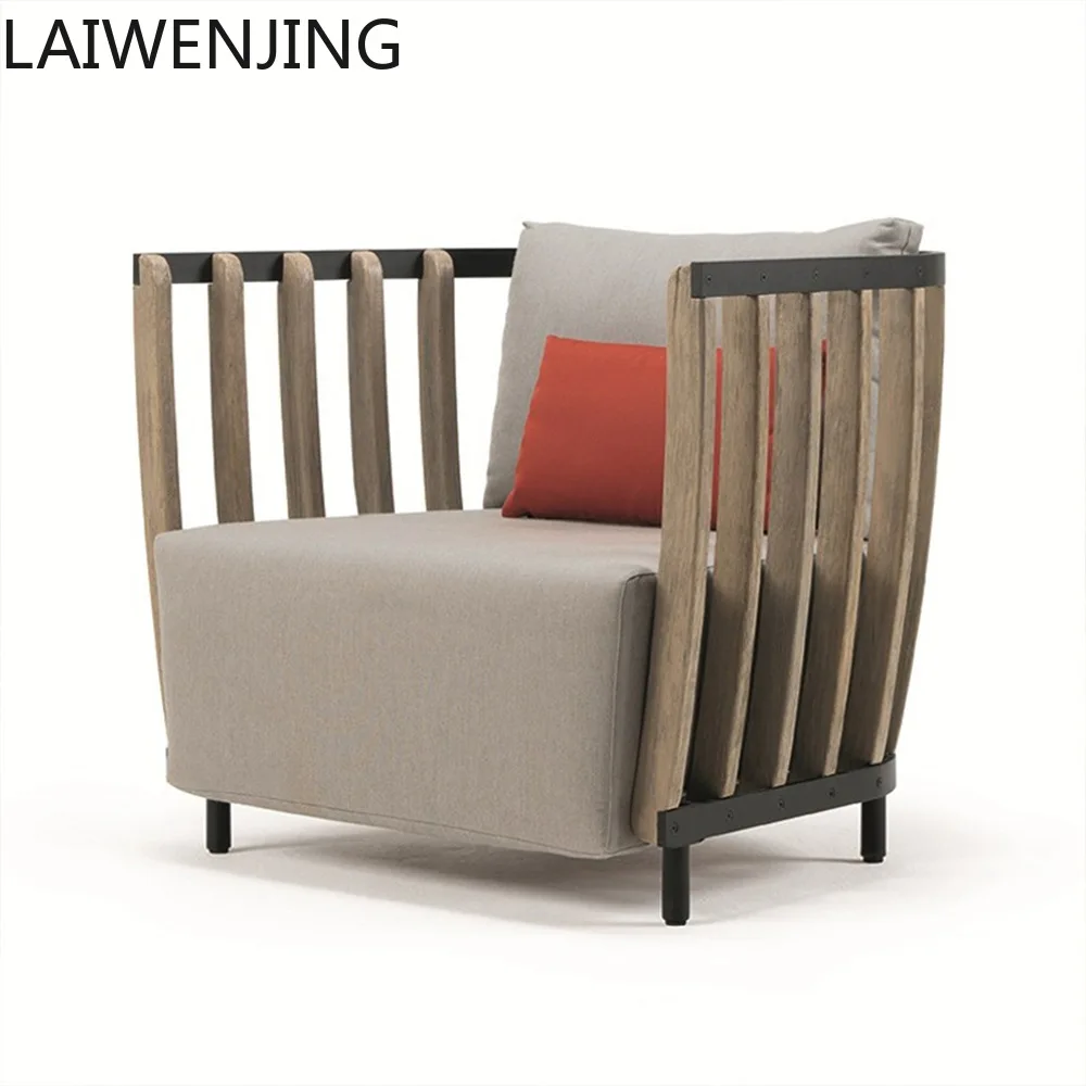 

HLZ outdoor sofa leisure combination rattan chair solid wood coffee table outdoor garden furniture