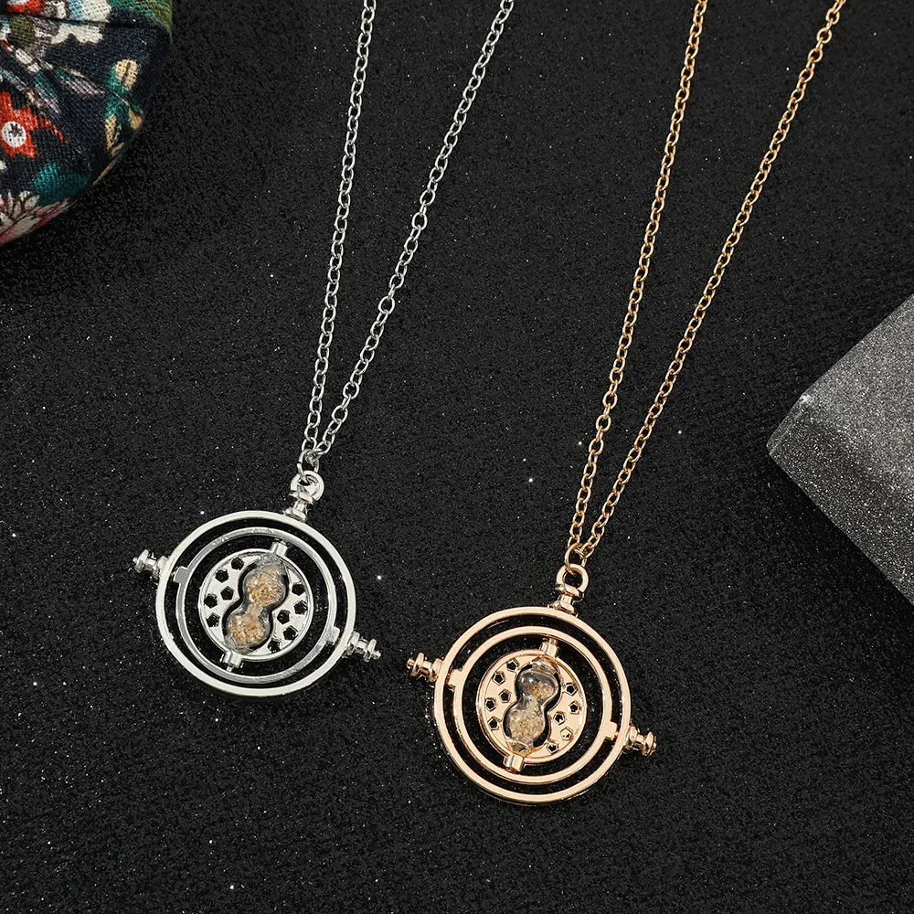New Harried Time Necklace Timer Hourglass 360 Rotatable Potters Cosplay Props Astronomical Time Converter Magic School Fans Gift view 3