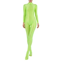 Women Full Body Jumpsuit Sports Gym Yoga Tights Bodysuit Long Sleeve Footed One Piece Solid Color Jumpsuit Body Shape Sportwear 3