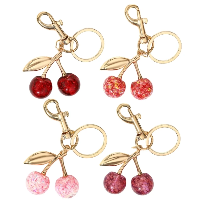 Cherry Key Holder Cherry Keychain Accessory Fashion Keyrings Elegant Bag Embellishment 97QE