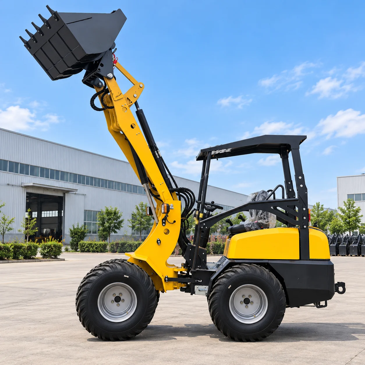 Chargeuse sur pneus compacte KZL930, 23 CV, godet de 0,3 m3, charge de 800 kg, hauteur de levage de 3,35 m pour l'agriculture, la construction et l'aménagement paysager