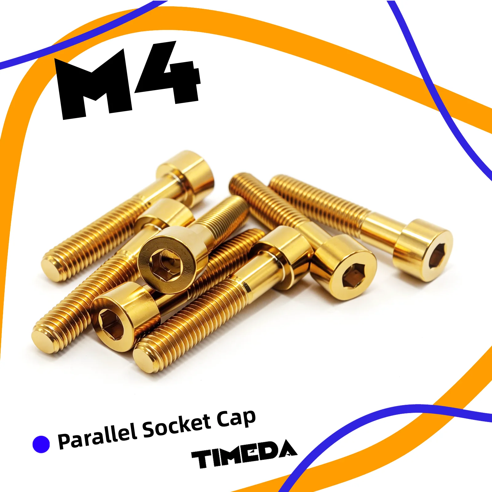 M4 6-10mm Titanium Bolts Pitch 0.7mm Titanium Parallel Socket Cap for Motorcycle Accessory Parts