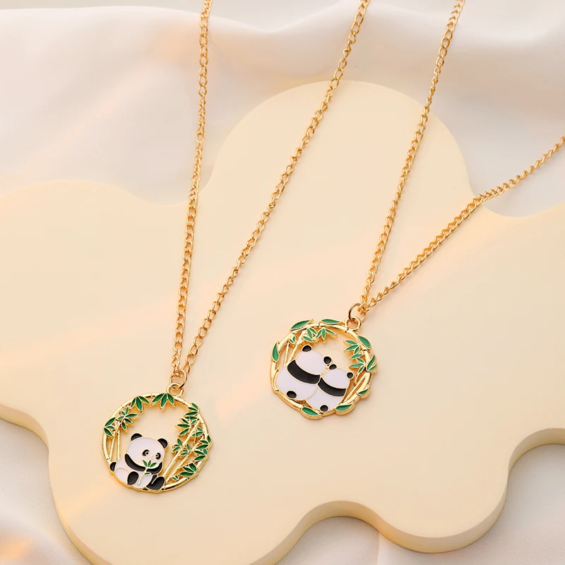 New Cartoon Panda Necklace for Kids Children Fashion Cute Bear Necklace Pendant Jewelry DIY Accessories Girlfriends Gifts 2023