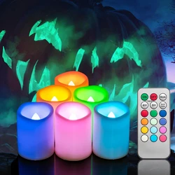 6 szt. TeaLights USB zdalnie sterowany świece LED z plastikowymi świecami bezpłomieniowymi na Boże Narodzenie urodziny dekoracje do domu