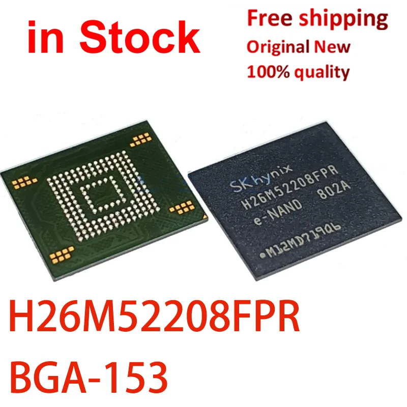 (1-5 piece)100% New H26M52208FPR H26M52208 16G BGA153 EMMC 5.1 MEMORY IC CHIP