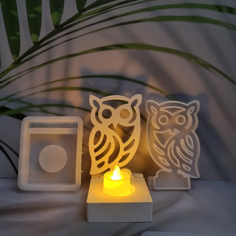 DIY Owl Silicone Moulds for Plaster Hollow 3DOwl Plug Mold for Resin, Cement,Candles Halloween & Gothic Decor Craft