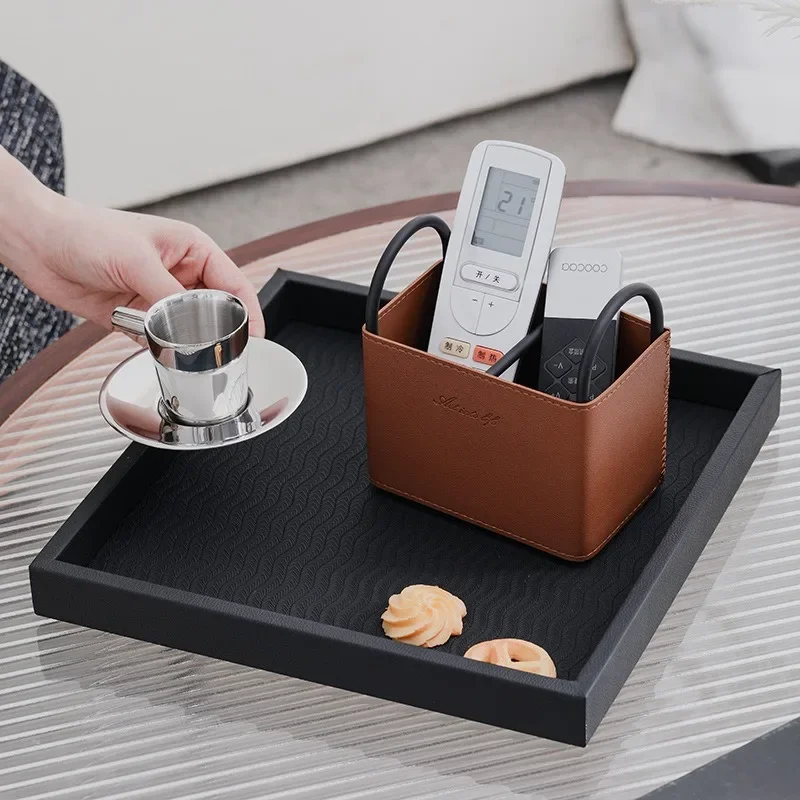 Dual-Color Desktop Organizer, Multi-Use Pen & Makeup Brush Holder with PU Leather, Modern Office & Home Desktop Storage Solution